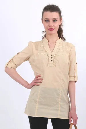 Reagan Long Shirt in beige