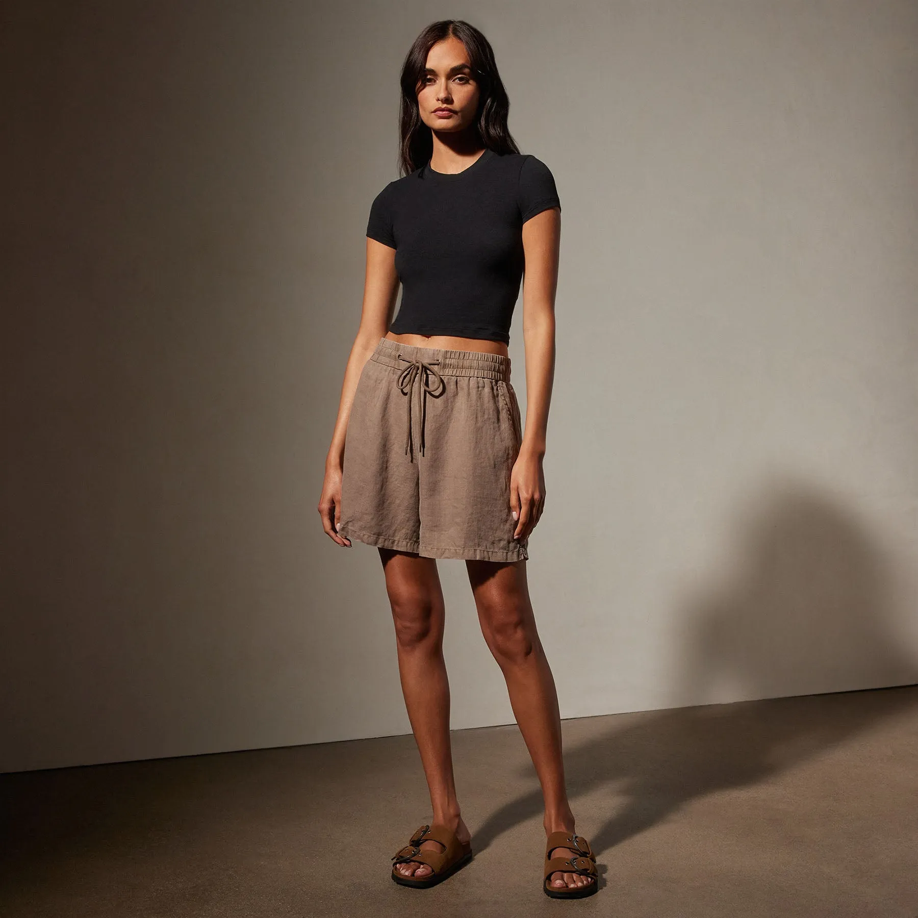 Relaxed Fit Linen Short - Cargo Pigment
