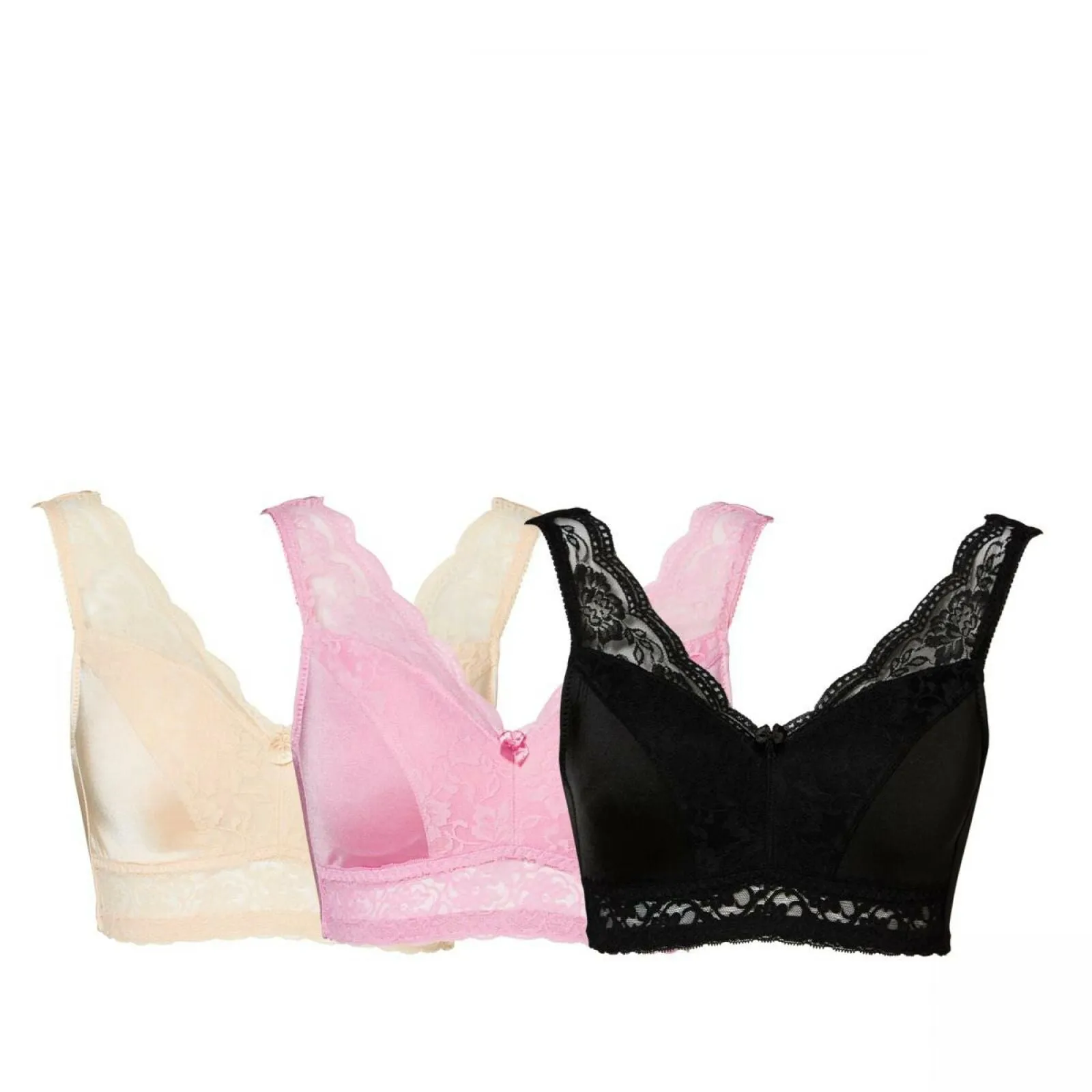 Rhonda Shear 3 Pack Lace Overlay Pin Up Bras