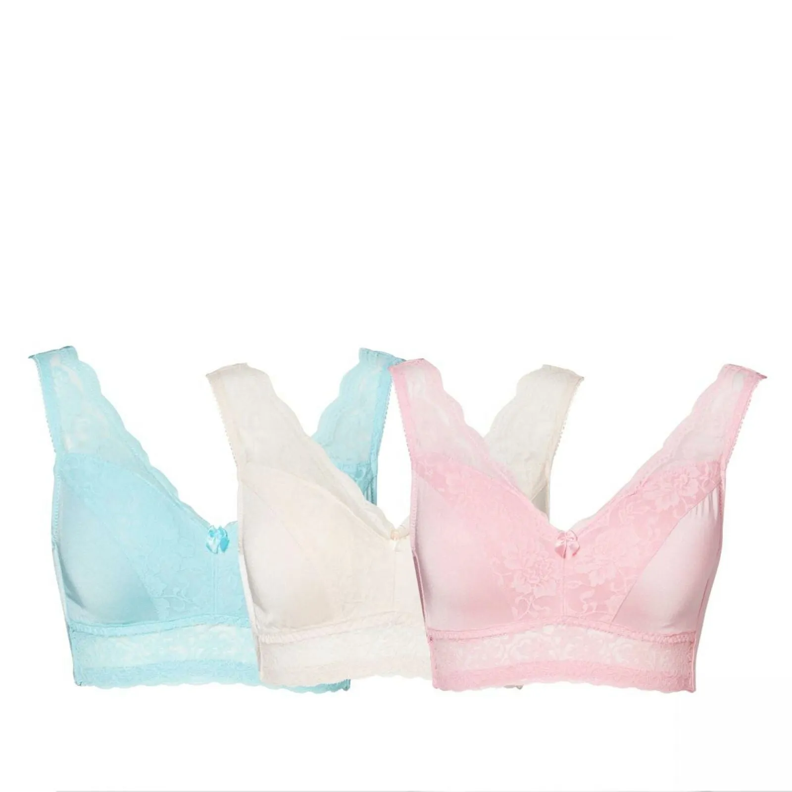 Rhonda Shear 3 Pack Lace Overlay Pin Up Bras