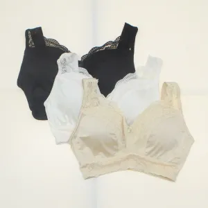 Rhonda Shear 3-Pack Pinup Bras With Removable Pads Black/ White/ Nude Medium