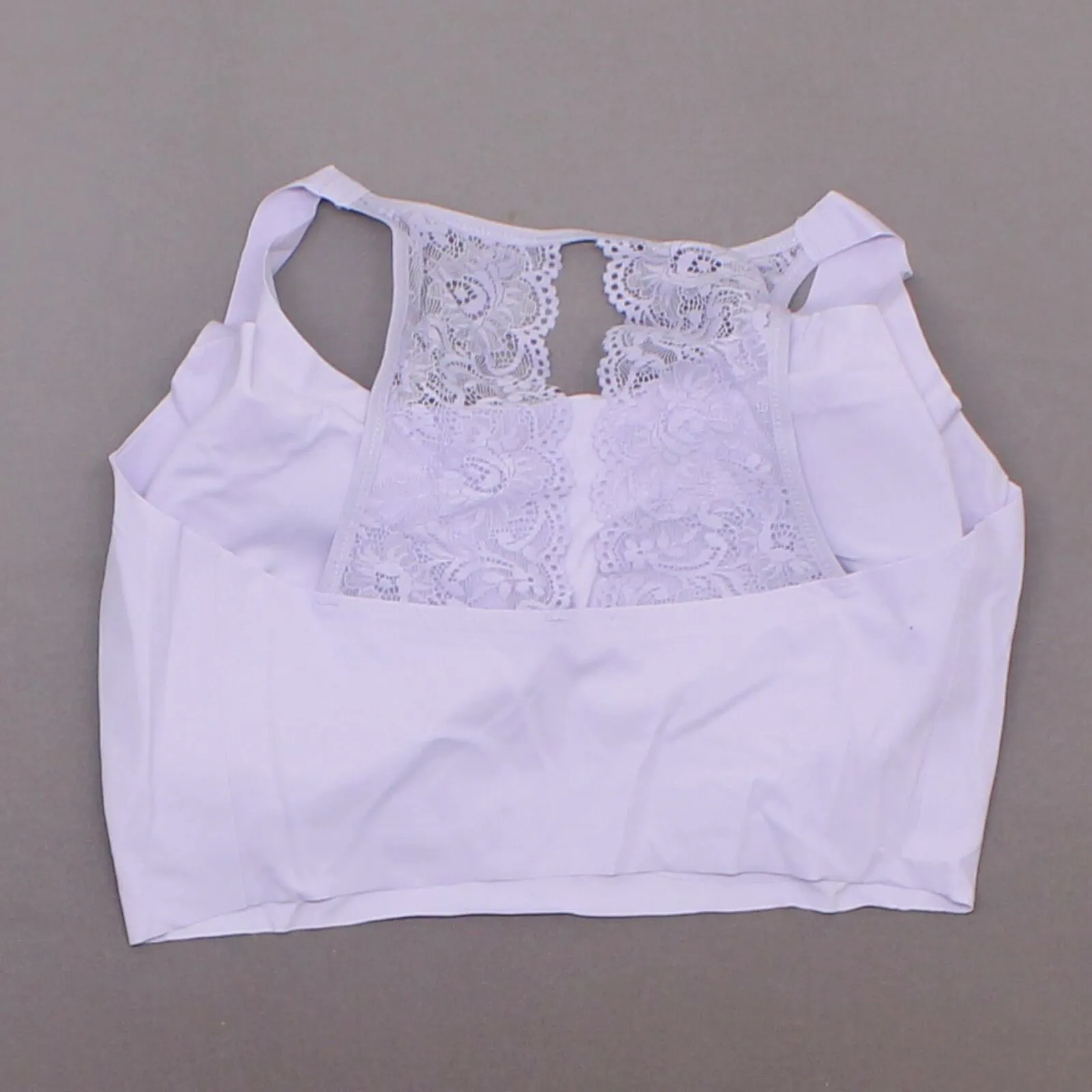Rhonda Shear Women's Body Bra With Lace Back Lavender XL