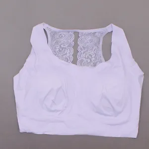 Rhonda Shear Women's Body Bra With Lace Back Lavender XL