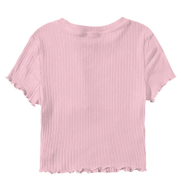 Ribbed Baby Tee with Lettuce Edge