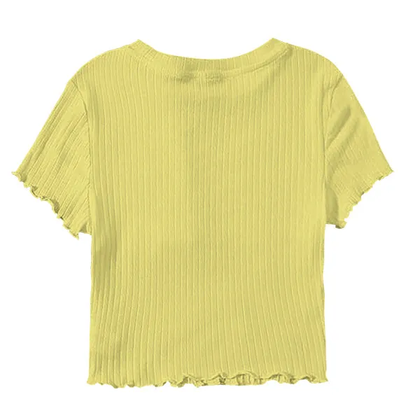 Ribbed Baby Tee with Lettuce Edge