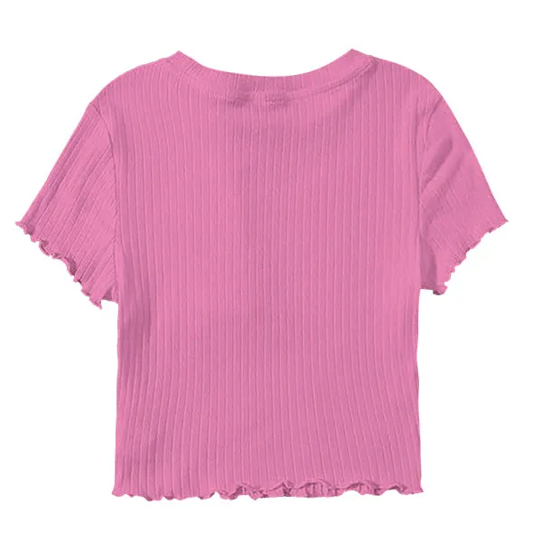 Ribbed Baby Tee with Lettuce Edge