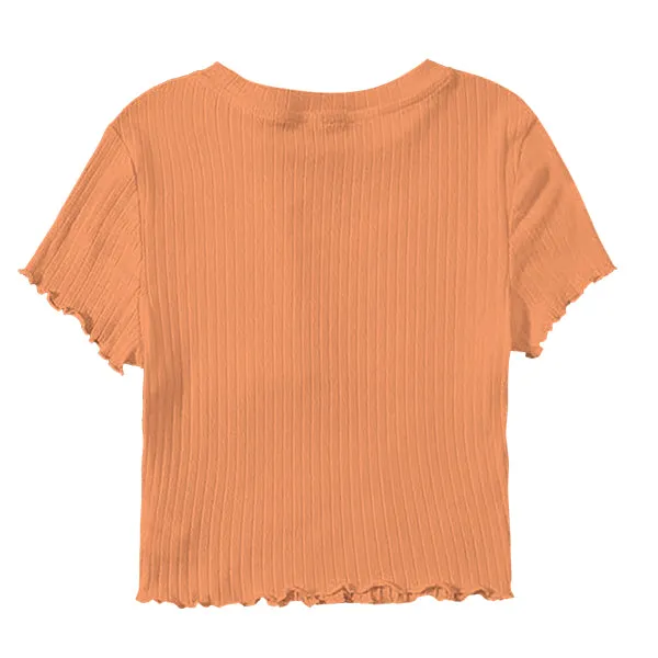 Ribbed Baby Tee with Lettuce Edge