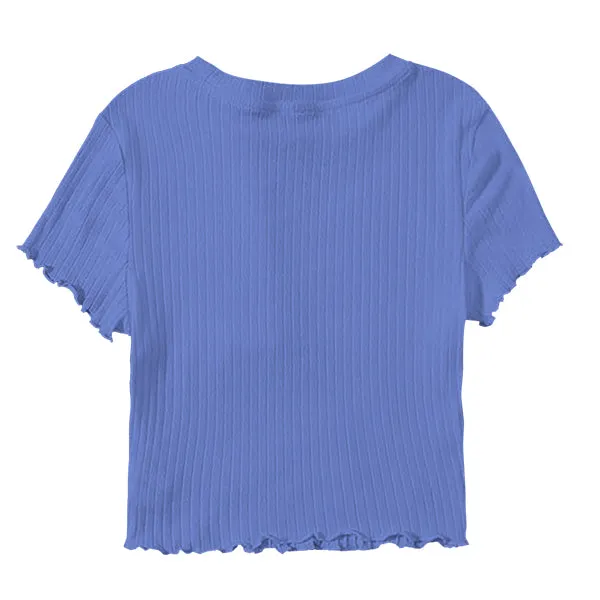 Ribbed Baby Tee with Lettuce Edge