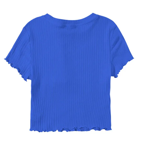 Ribbed Baby Tee with Lettuce Edge