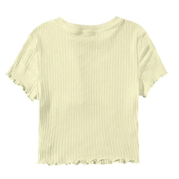 Ribbed Baby Tee with Lettuce Edge