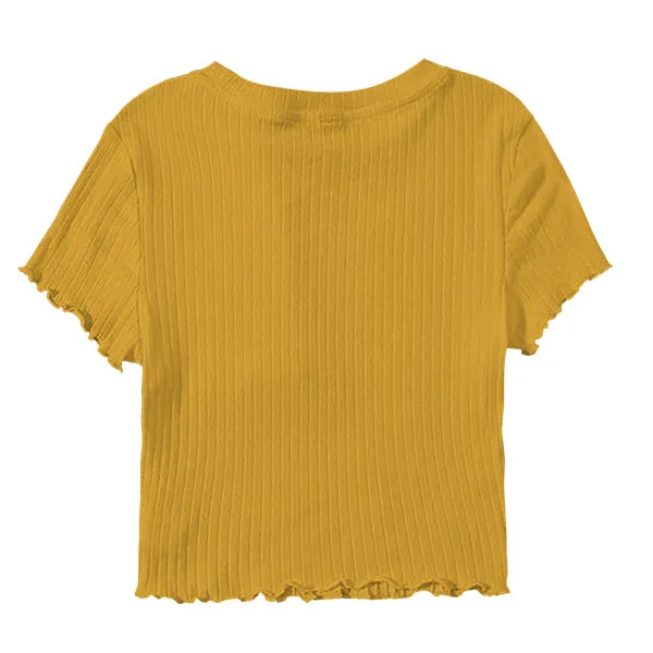 Ribbed Baby Tee with Lettuce Edge