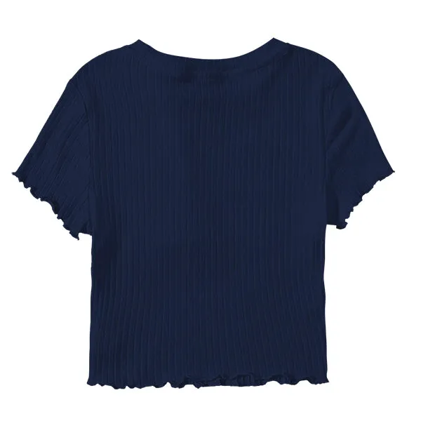 Ribbed Baby Tee with Lettuce Edge