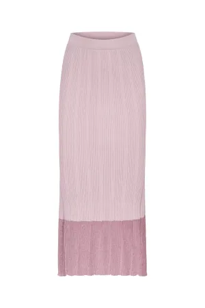RIBBED SKIRT WITH GLITTERED BOTTOM PINK