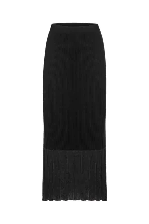 RIBBED SKIRT WITH GLITTERED BOTTOM