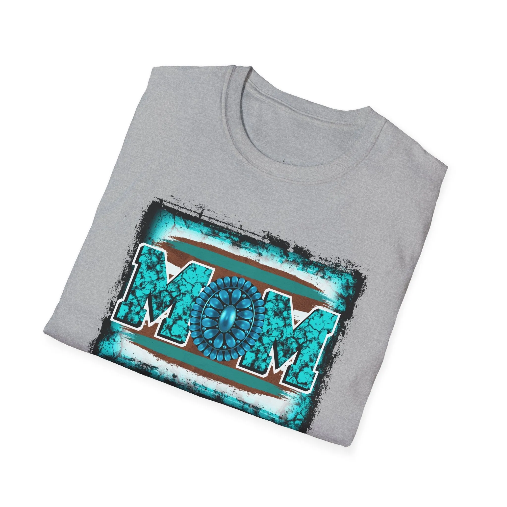 Rodeo Mom, Mom Shirt, Mom Tee, Rodeo Mom Tee, Turquoise, Softstyle T-Shirt