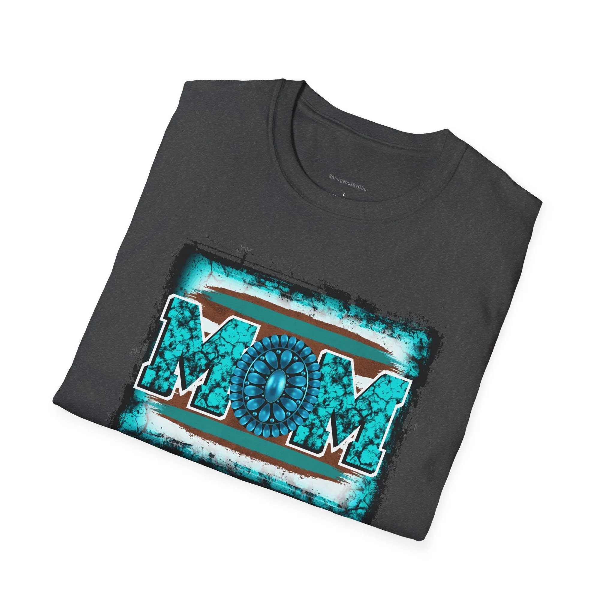 Rodeo Mom, Mom Shirt, Mom Tee, Rodeo Mom Tee, Turquoise, Softstyle T-Shirt