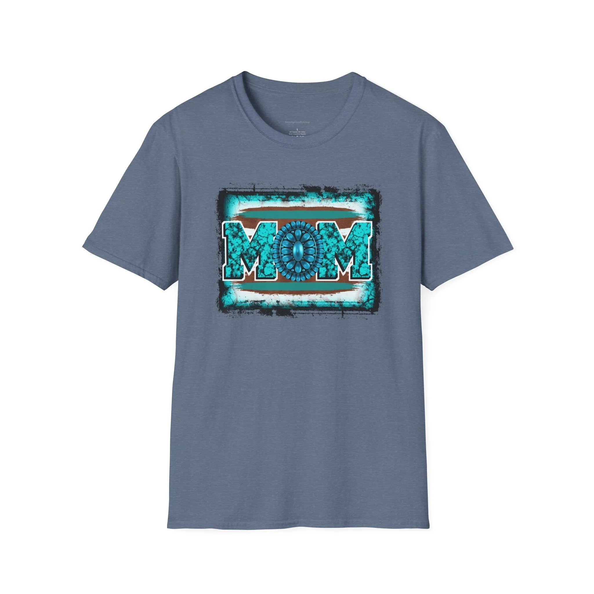 Rodeo Mom, Mom Shirt, Mom Tee, Rodeo Mom Tee, Turquoise, Softstyle T-Shirt