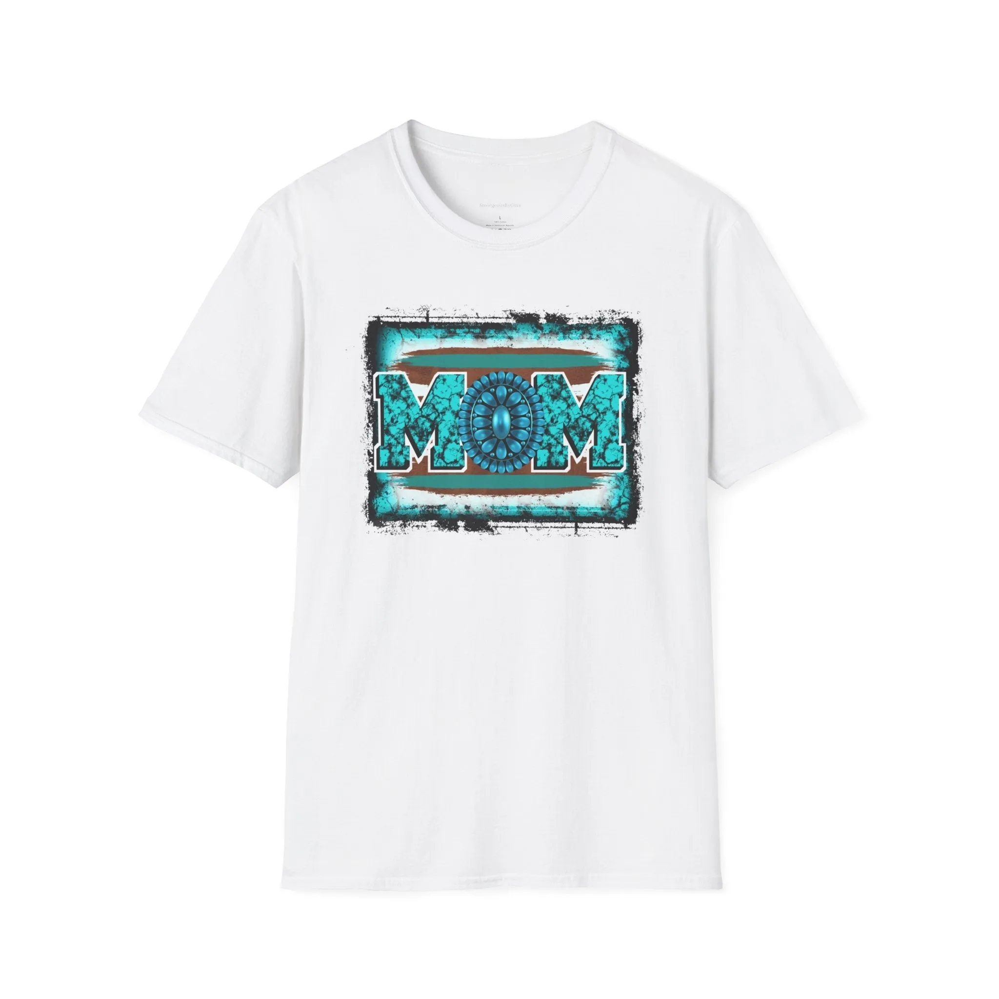 Rodeo Mom, Mom Shirt, Mom Tee, Rodeo Mom Tee, Turquoise, Softstyle T-Shirt
