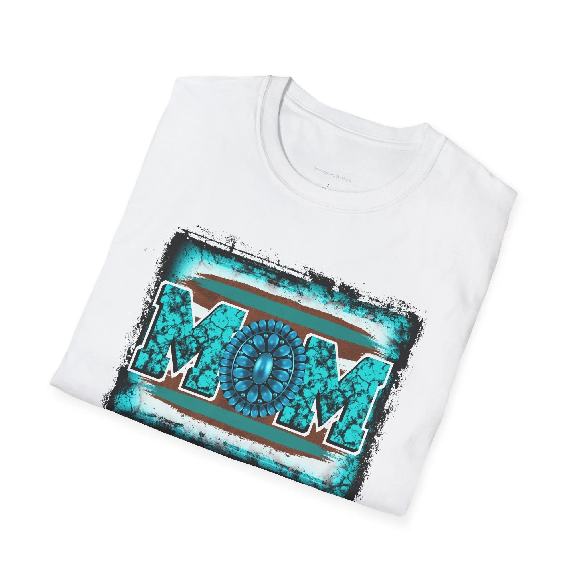 Rodeo Mom, Mom Shirt, Mom Tee, Rodeo Mom Tee, Turquoise, Softstyle T-Shirt