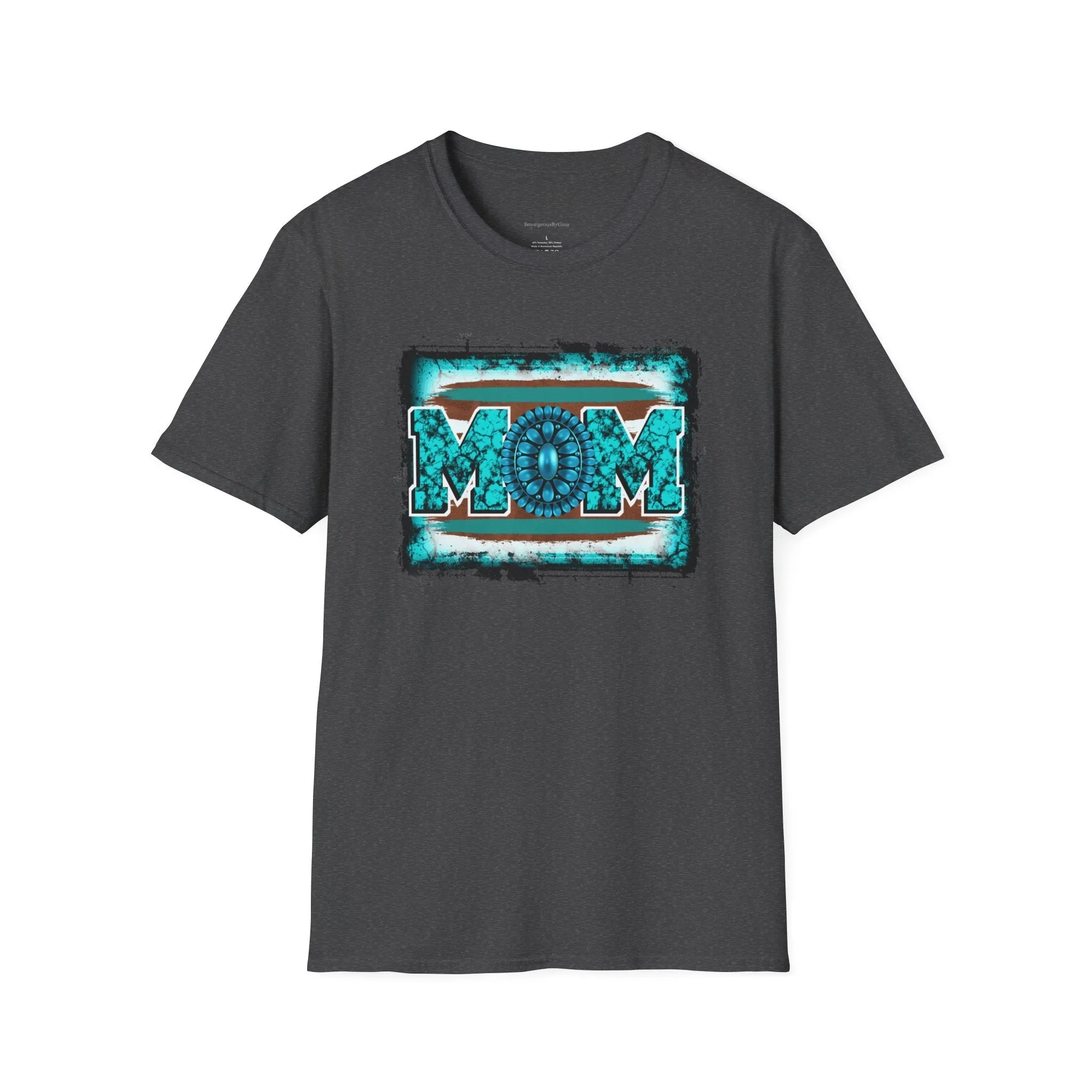 Rodeo Mom, Mom Shirt, Mom Tee, Rodeo Mom Tee, Turquoise, Softstyle T-Shirt