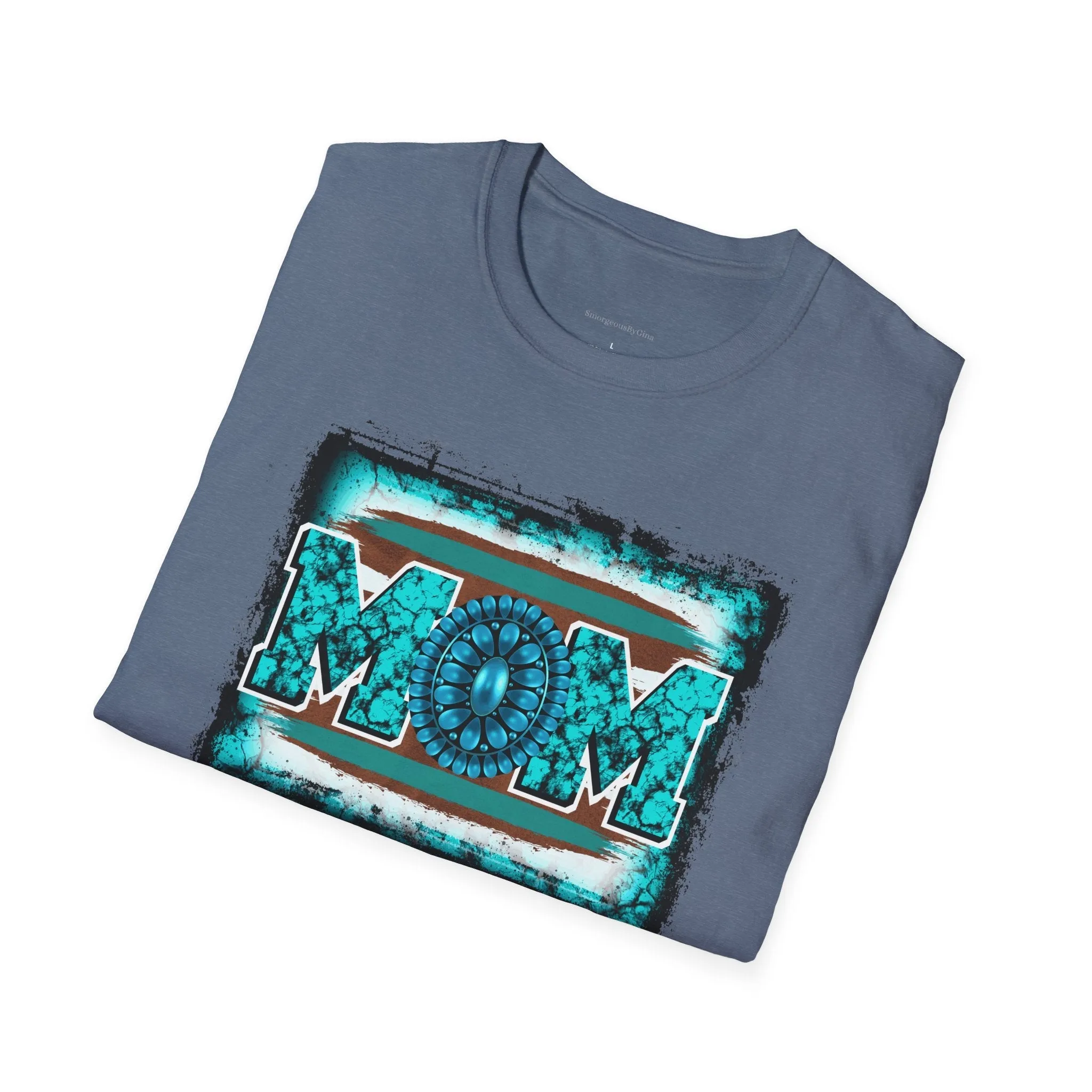 Rodeo Mom, Mom Shirt, Mom Tee, Rodeo Mom Tee, Turquoise, Softstyle T-Shirt