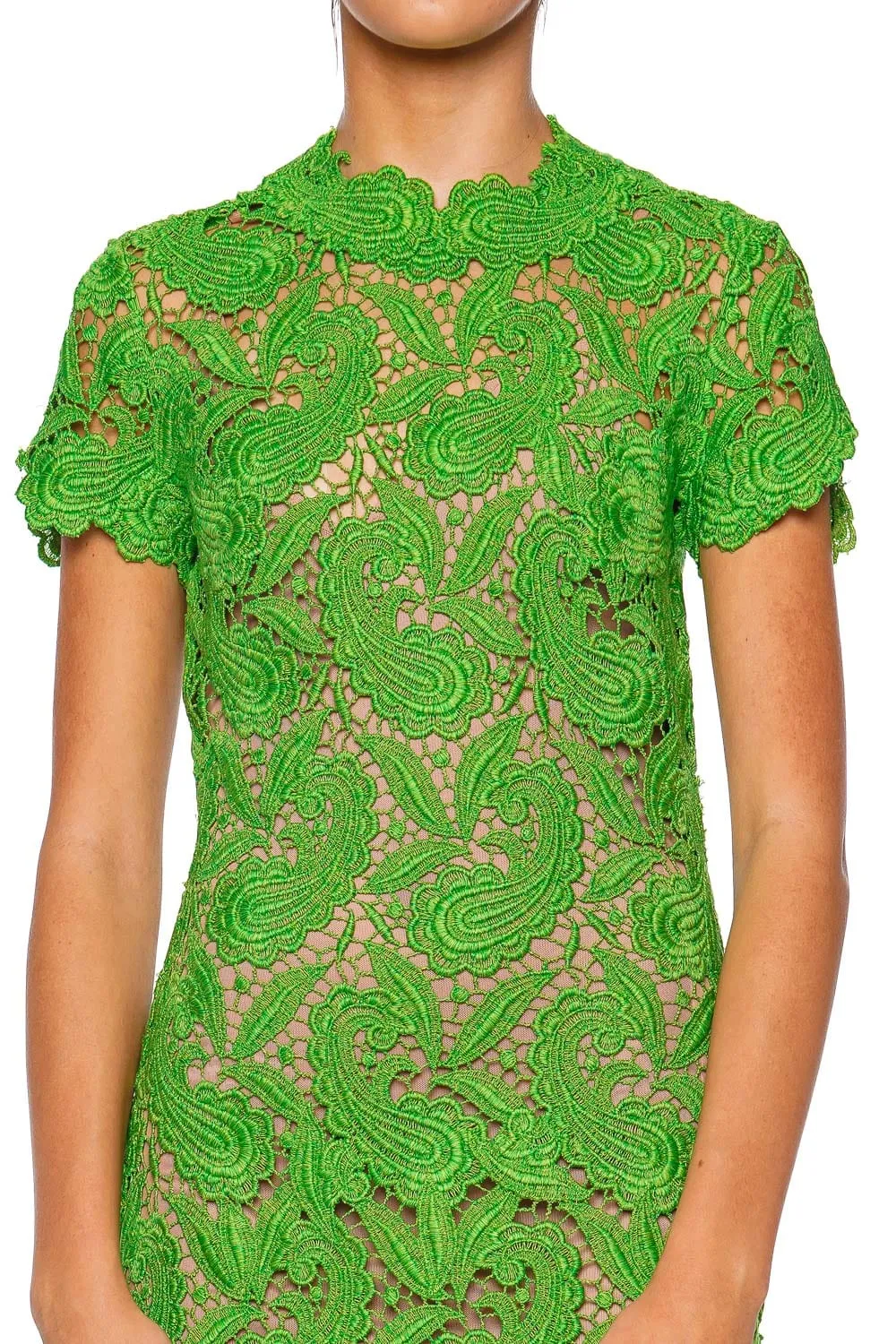 Roxana Green Guipure Lace Maxi Dress