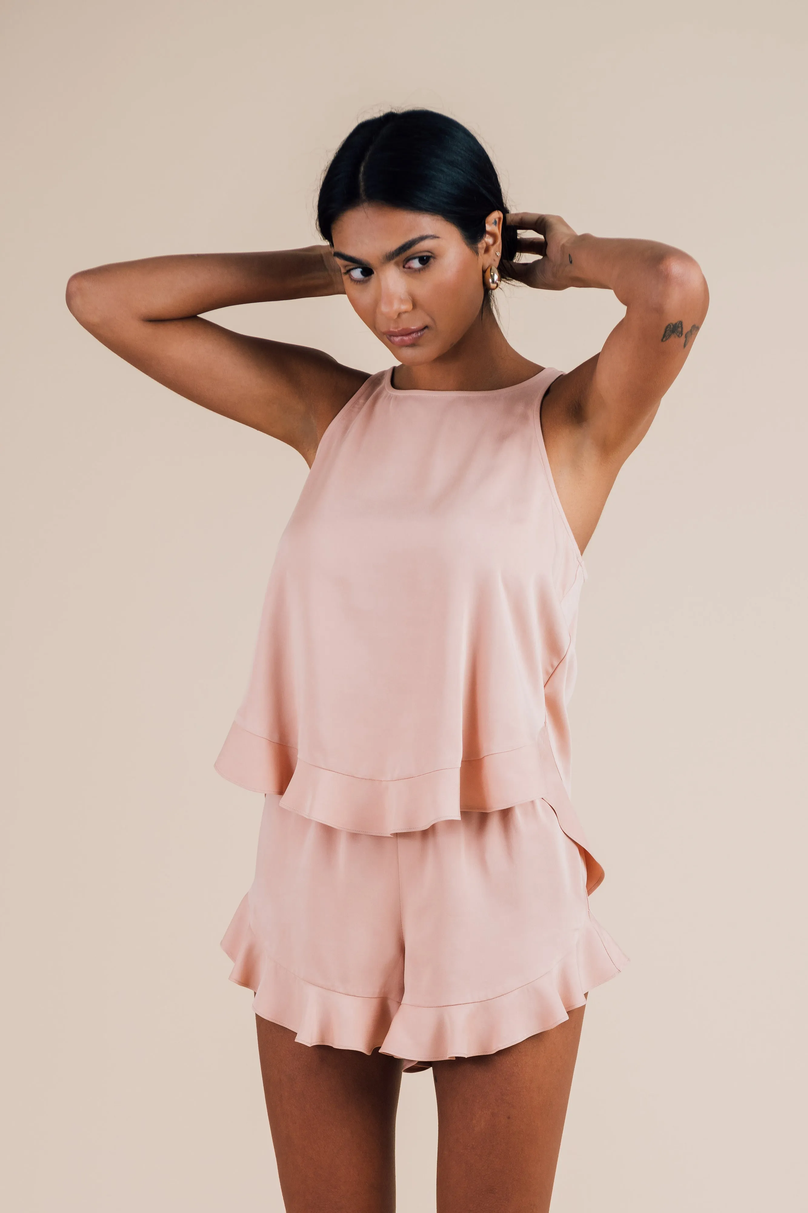Ruffle Short Set - Dusty Sunrise