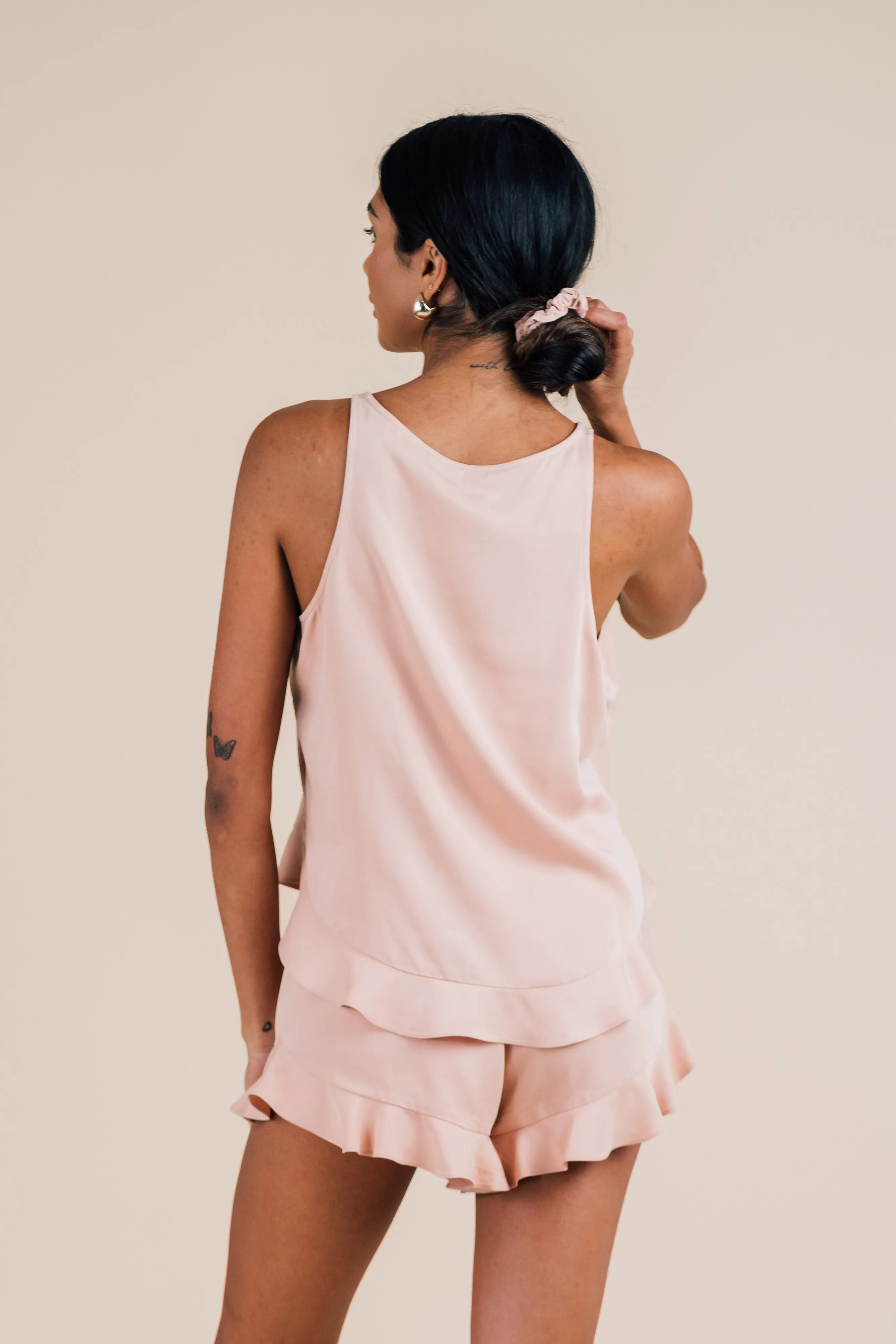 Ruffle Short Set - Dusty Sunrise