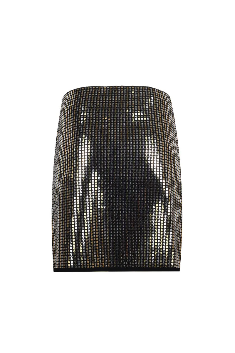 SEQUINED SKIRT BLACK