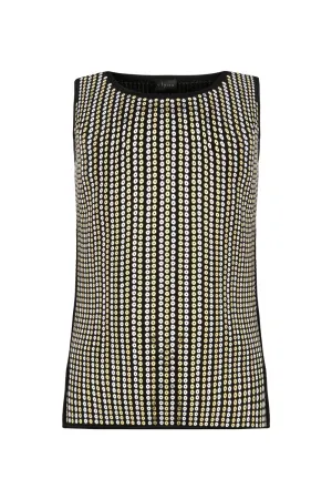 SEQUINED TRICOT TOP BLACK