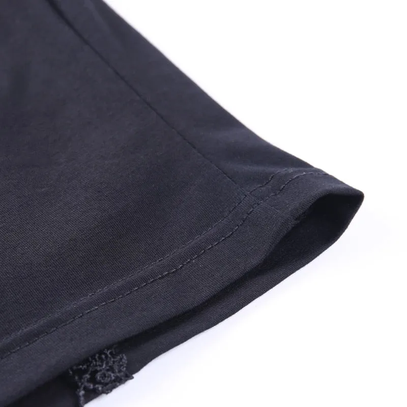 Sexy Black Gothic Semi Cropped Top