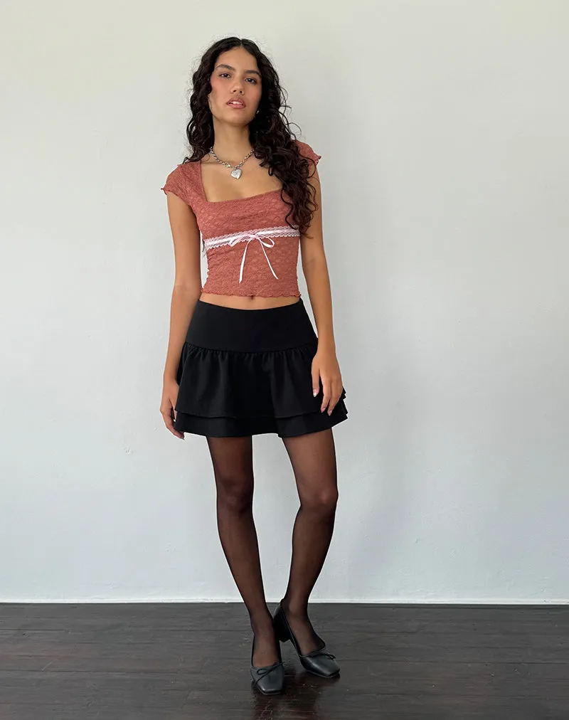 Sherine Lace Top in Withered Rose