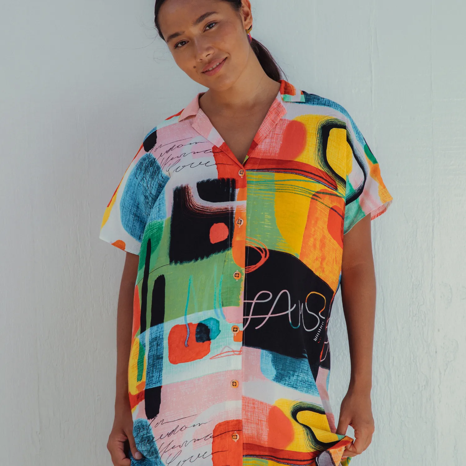 Shirt Dress - Color Block