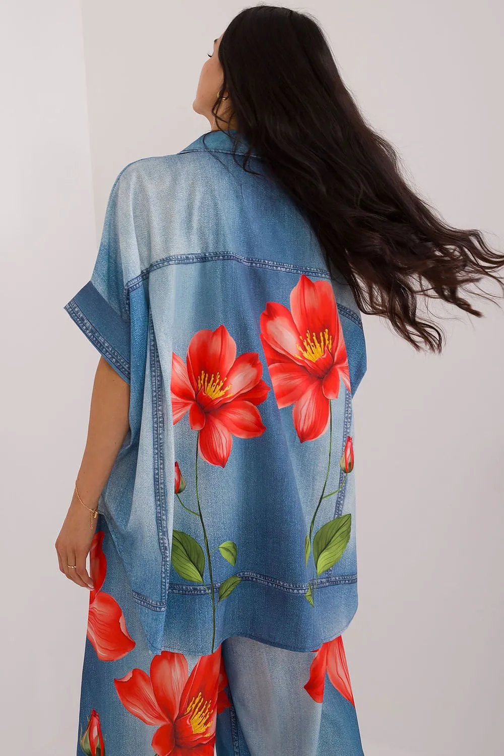 Short sleeve colorful print casual shirt