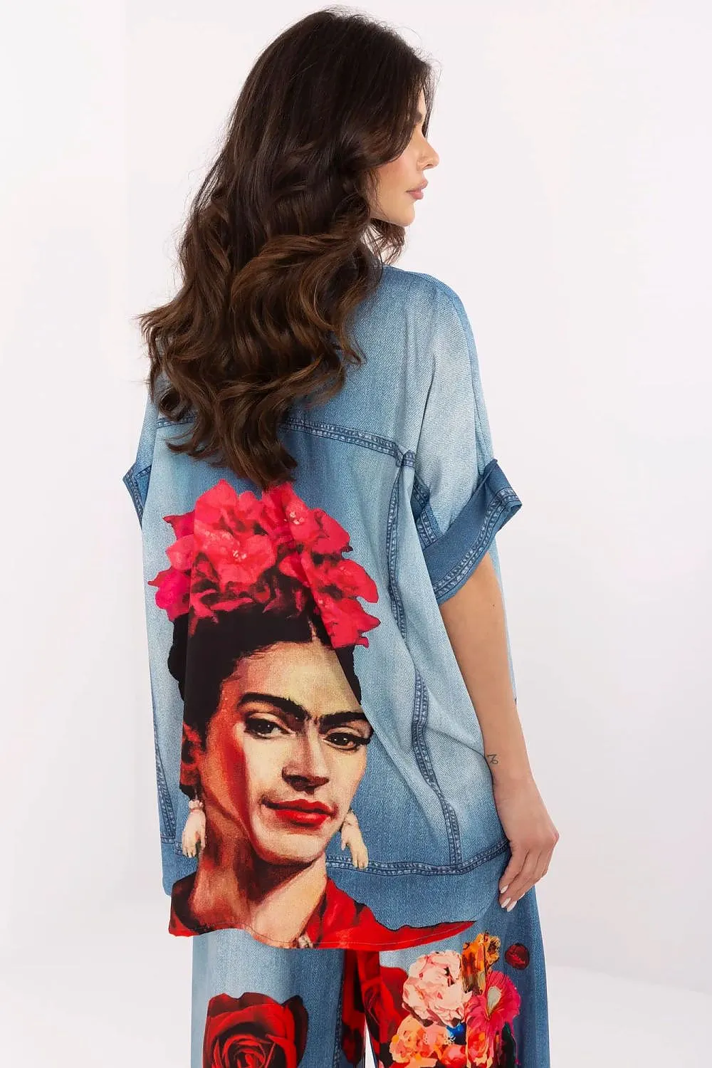 Short sleeve colorful print casual shirt