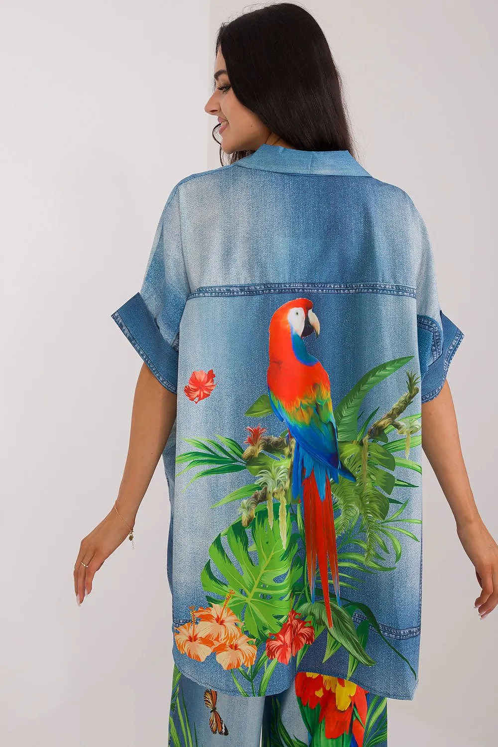 Short sleeve colorful print casual shirt