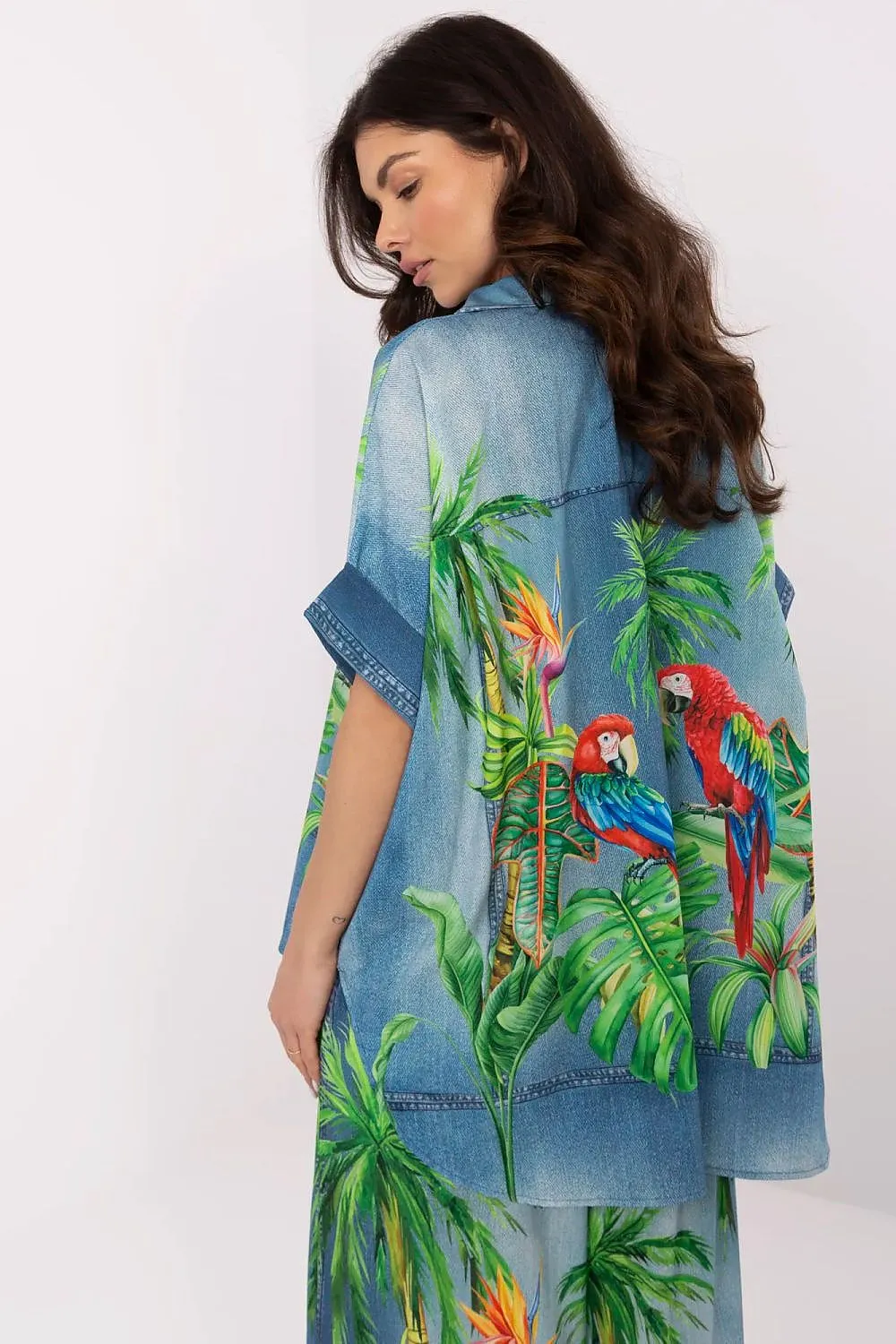 Short sleeve colorful print casual shirt