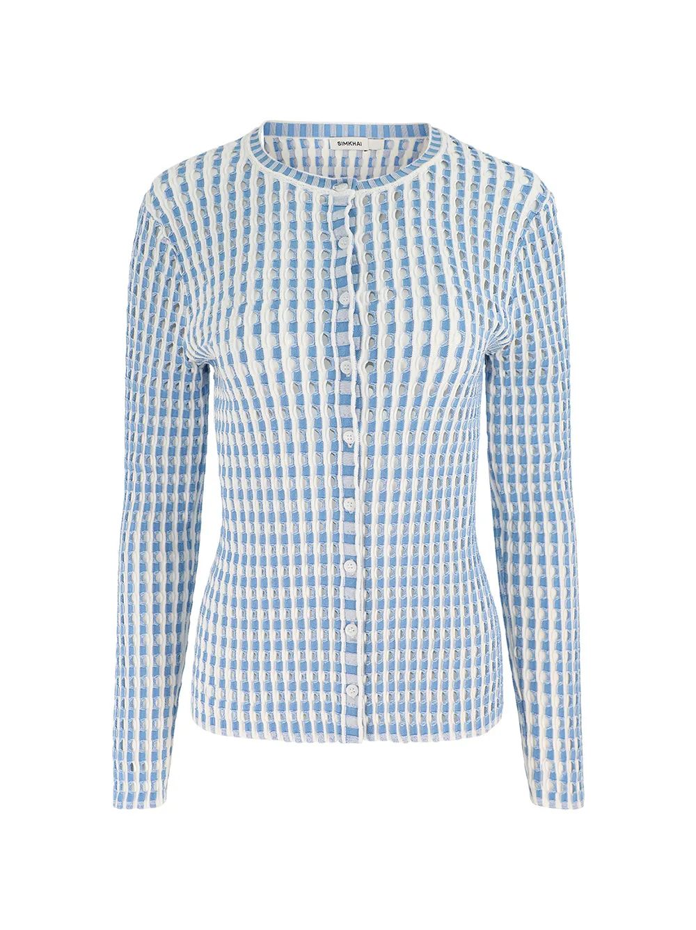 Simkhai Gracen Cardigan in Blue Hydrangea Multi