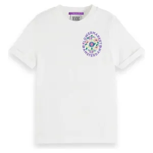 Slim Fit Floral-Embroidered T-Shirt - White