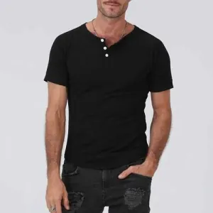Solid Color Slim Casual Buttons T Shirts