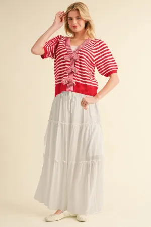 Solid Tiered Maxi Skirt