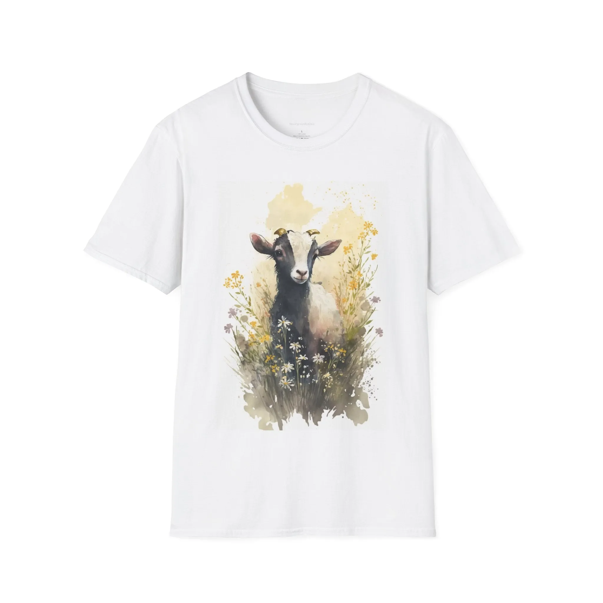Spring Goat Shirt, Goat Tee Softstyle T-Shirt, Felicia