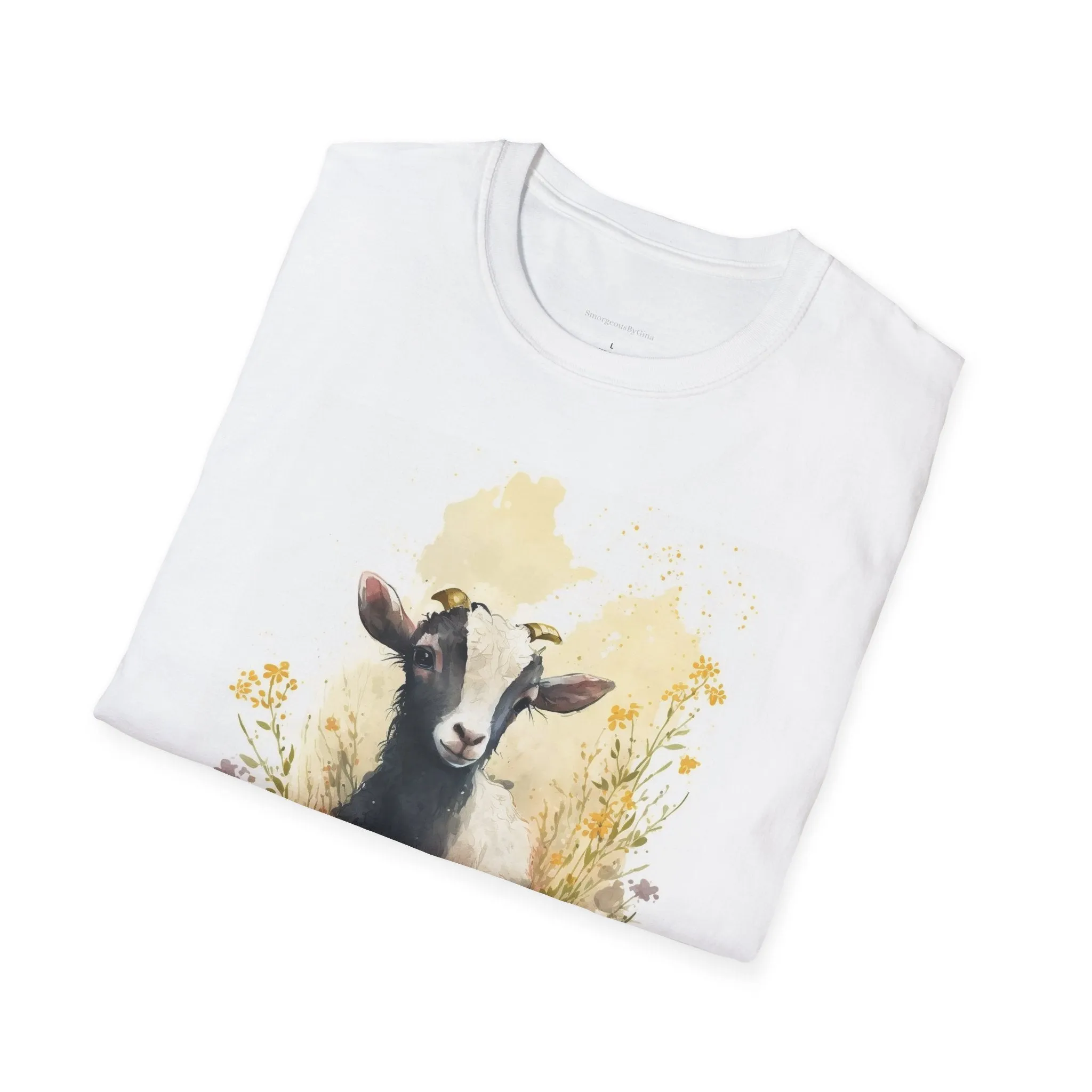 Spring Goat Shirt, Goat Tee Softstyle T-Shirt, Felicia
