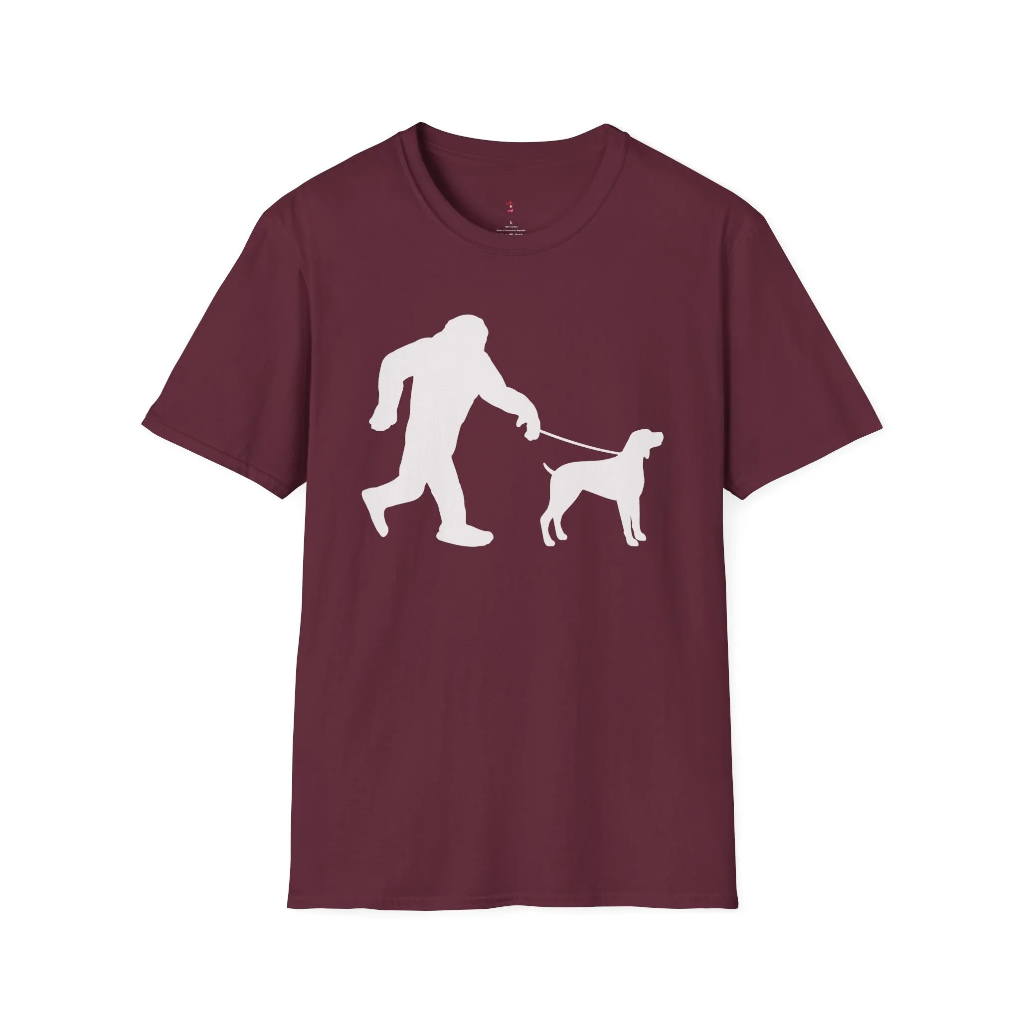 Squatch Walking the Dog, Sasquatch, Softstyle T-Shirt