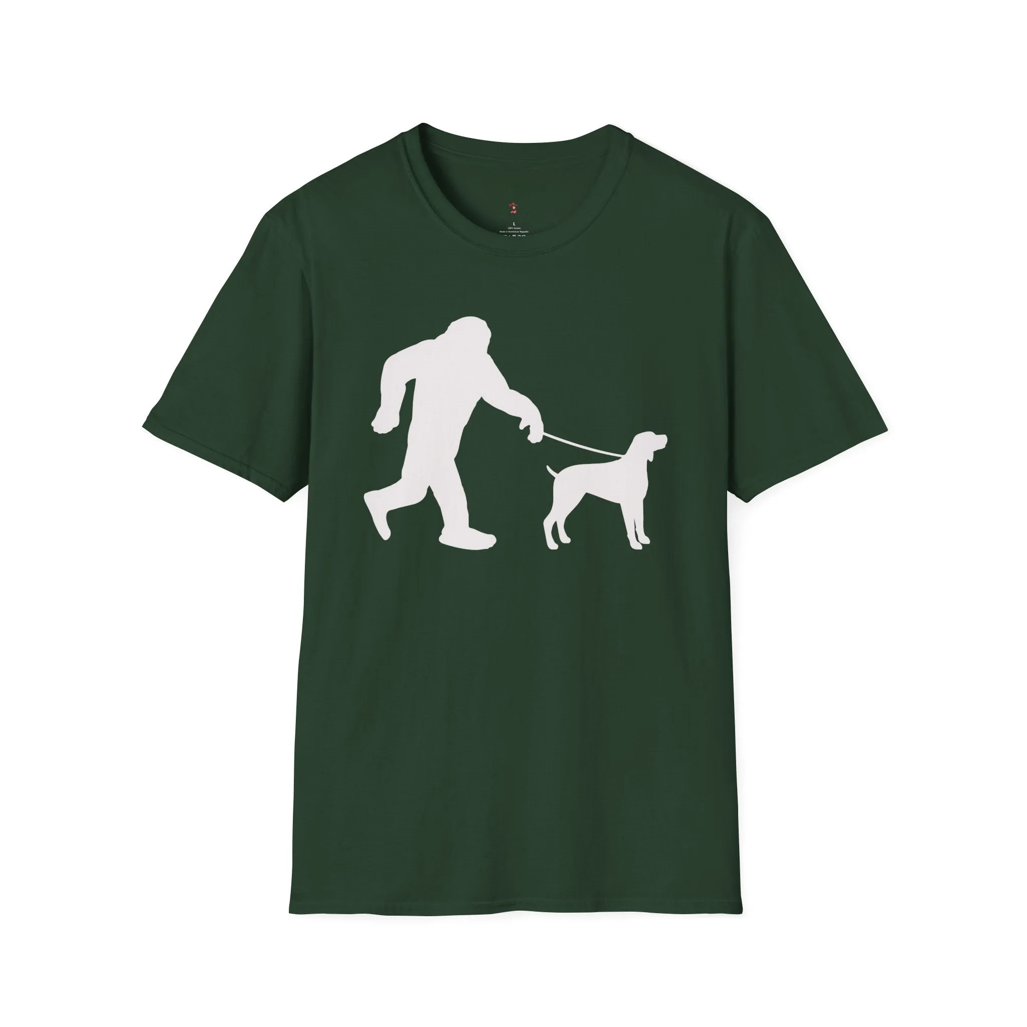 Squatch Walking the Dog, Sasquatch, Softstyle T-Shirt