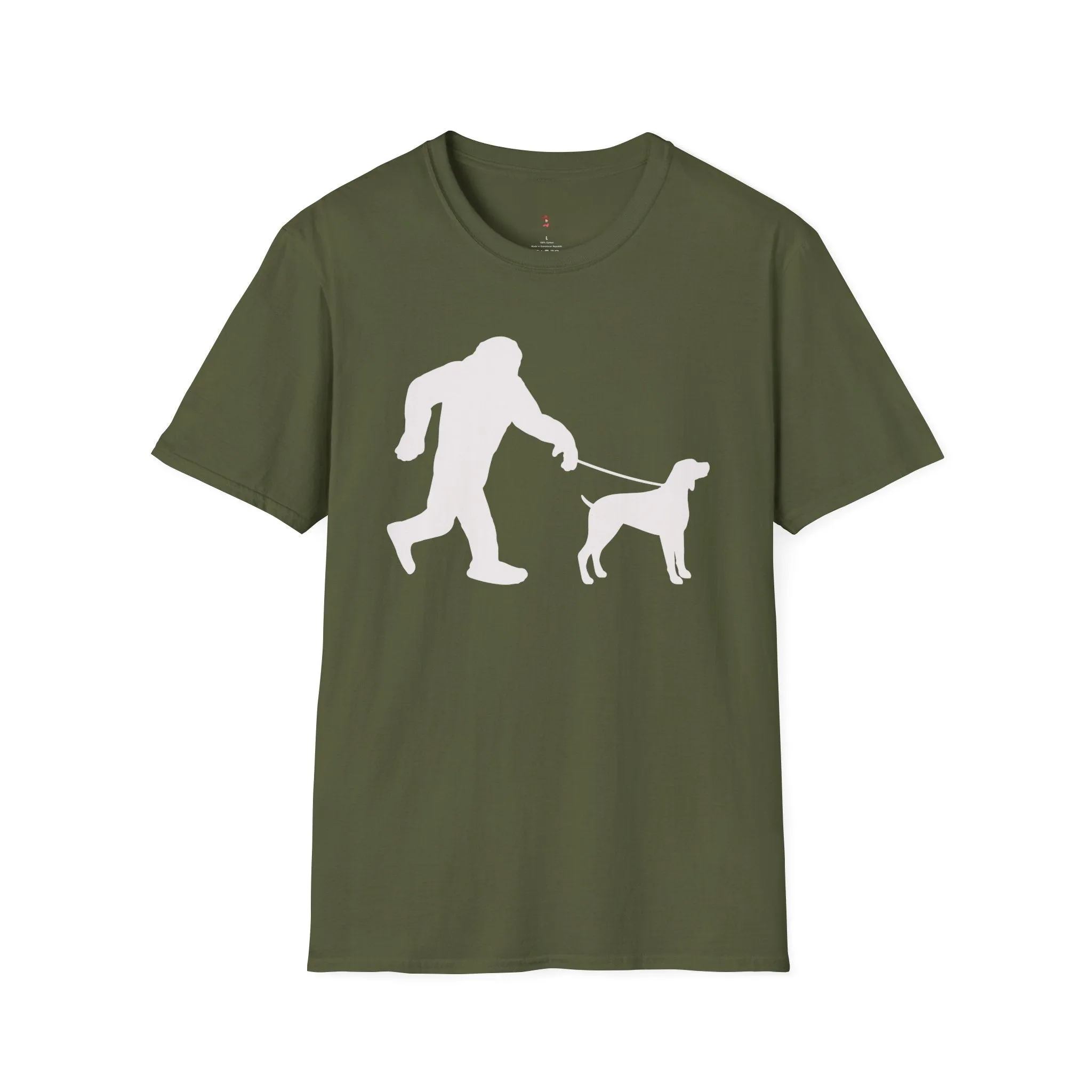 Squatch Walking the Dog, Sasquatch, Softstyle T-Shirt