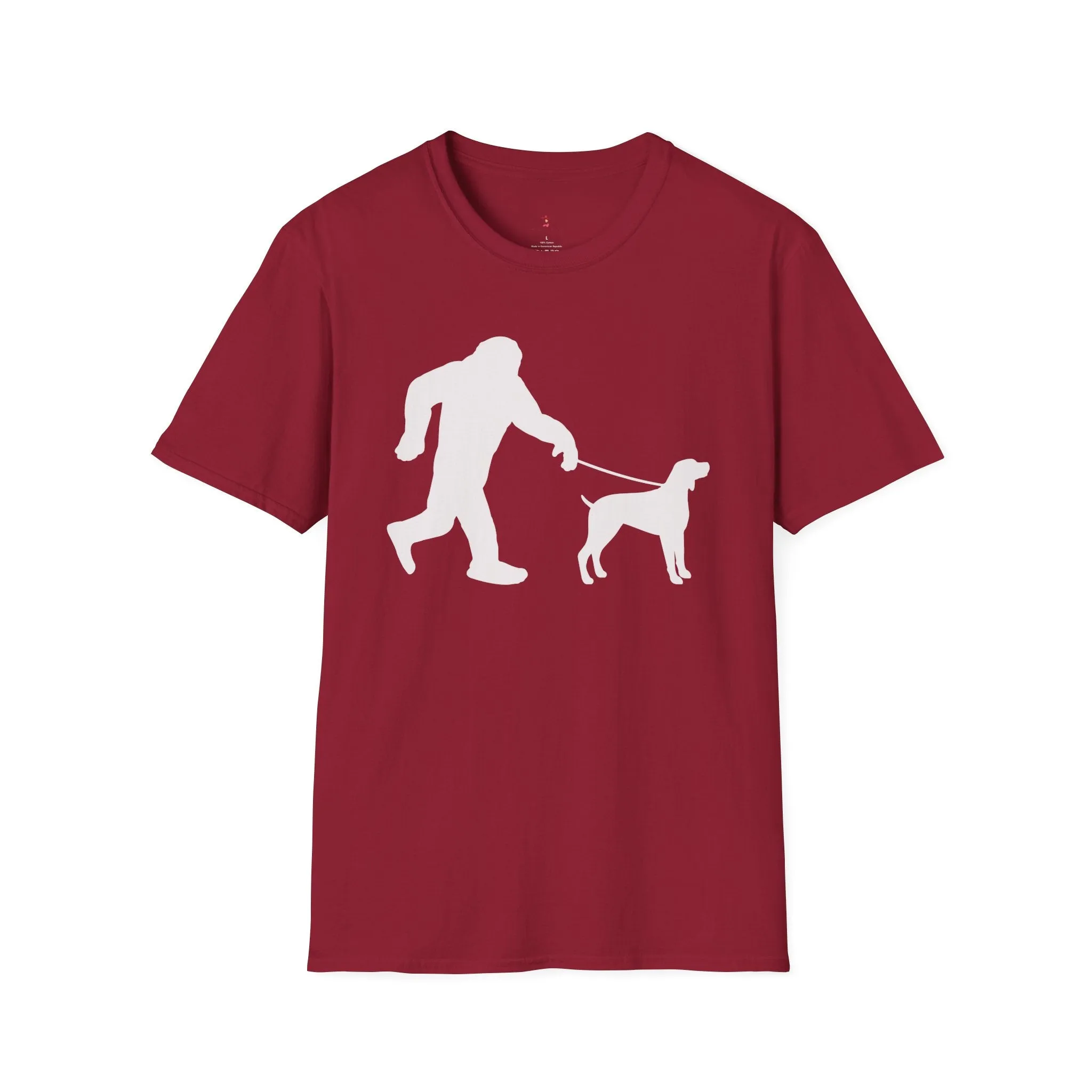 Squatch Walking the Dog, Sasquatch, Softstyle T-Shirt