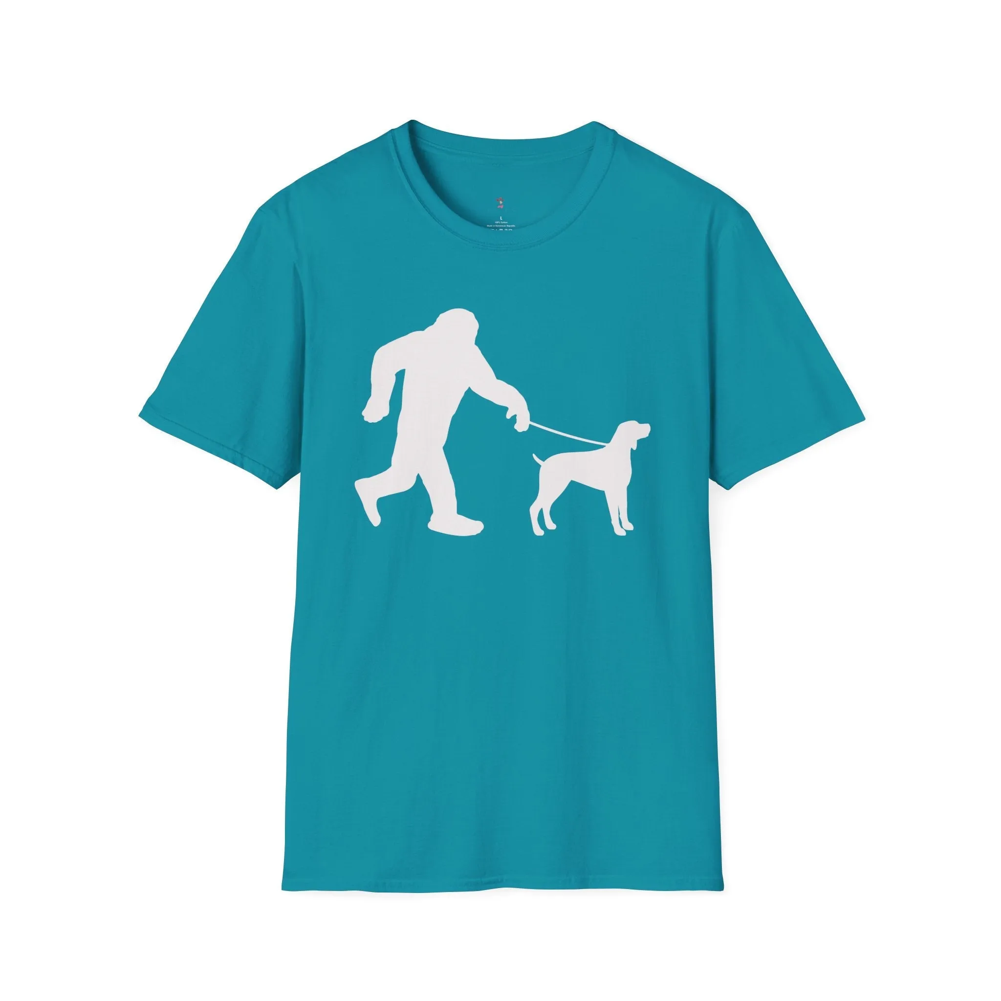 Squatch Walking the Dog, Sasquatch, Softstyle T-Shirt