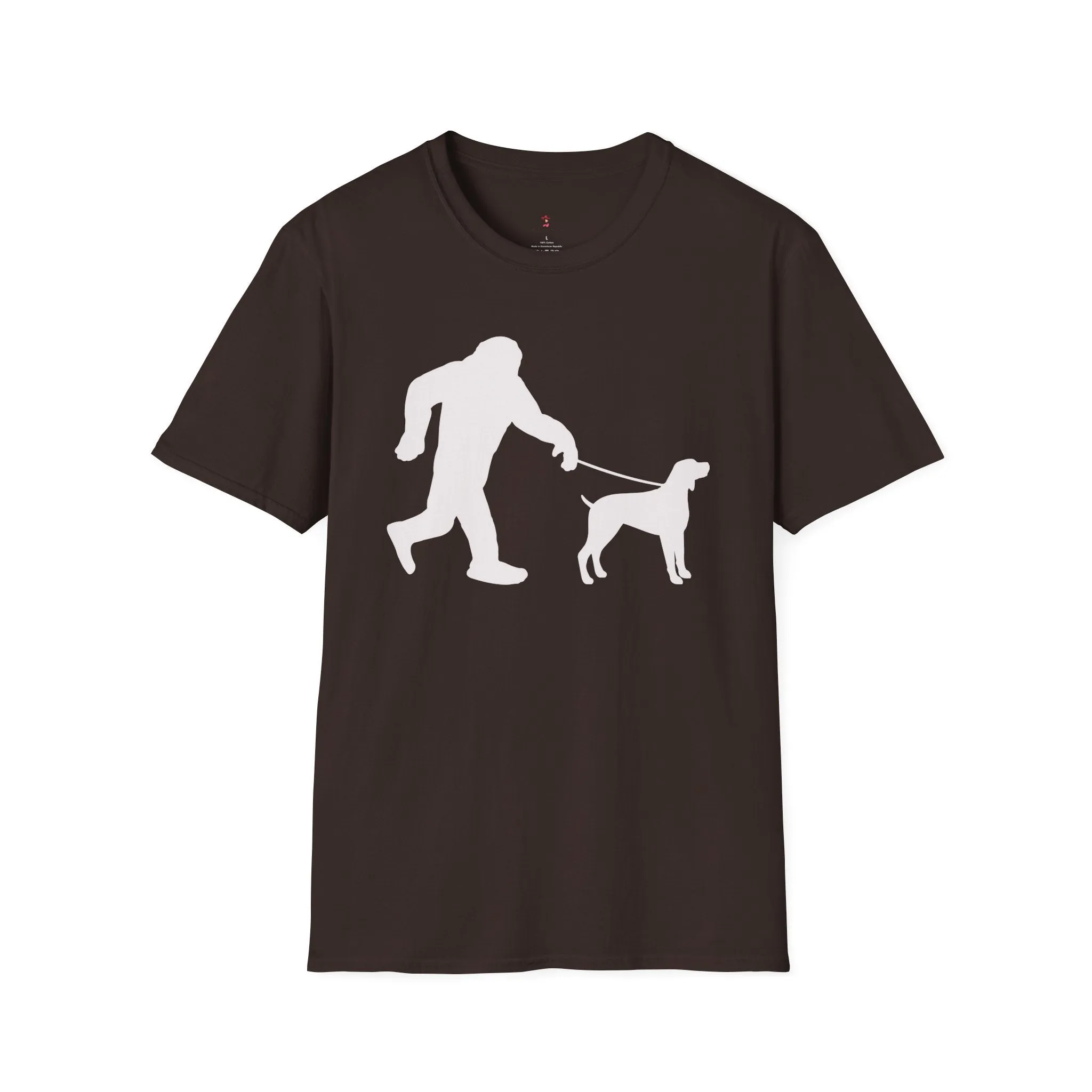 Squatch Walking the Dog, Sasquatch, Softstyle T-Shirt