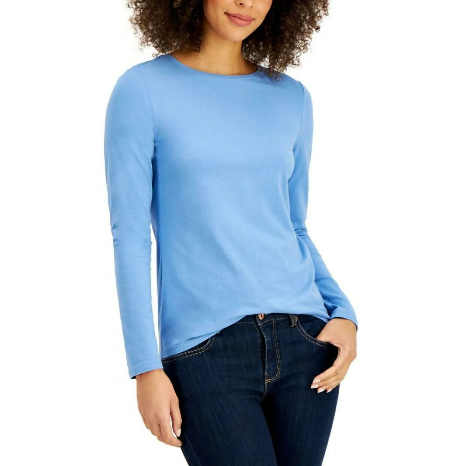 Style & Co Women's Basic Long-Sleeve Crew Neck T-Shirt